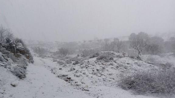 El temporal de nieve deja nueve vías afectadas en Almería