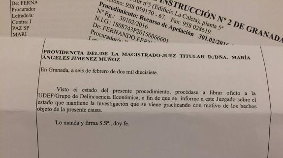 La jueza del caso Nazarí reclama a la Udef las novedades