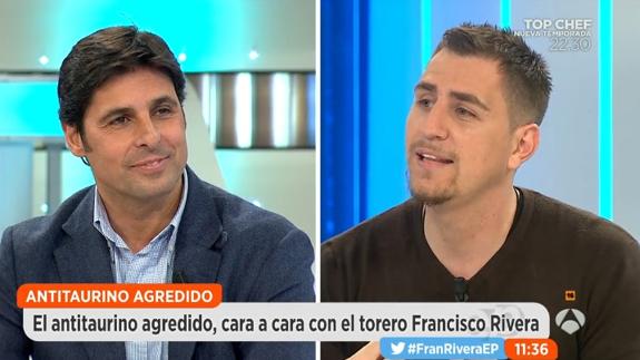 Fran Rivera, a un antitaurino: "La esencia del toreo no es matar al animal, hay sangre del toro y del torero"