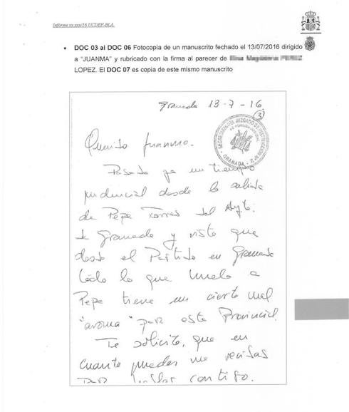La exsecretaria de Torres Hurtado a Juanma Moreno: "Lo que tengo que decirte te puede interesar"